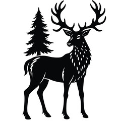 deer silhouette vector illustration