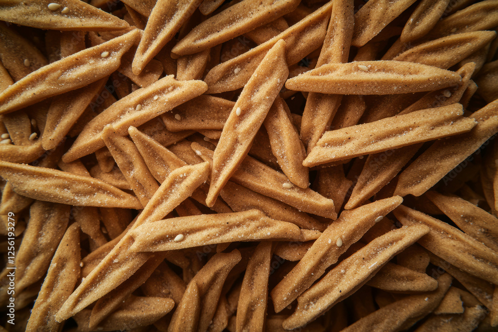 Poster sesame snaps arranged in a vibrant pile showcasing their unique texture and appealing design