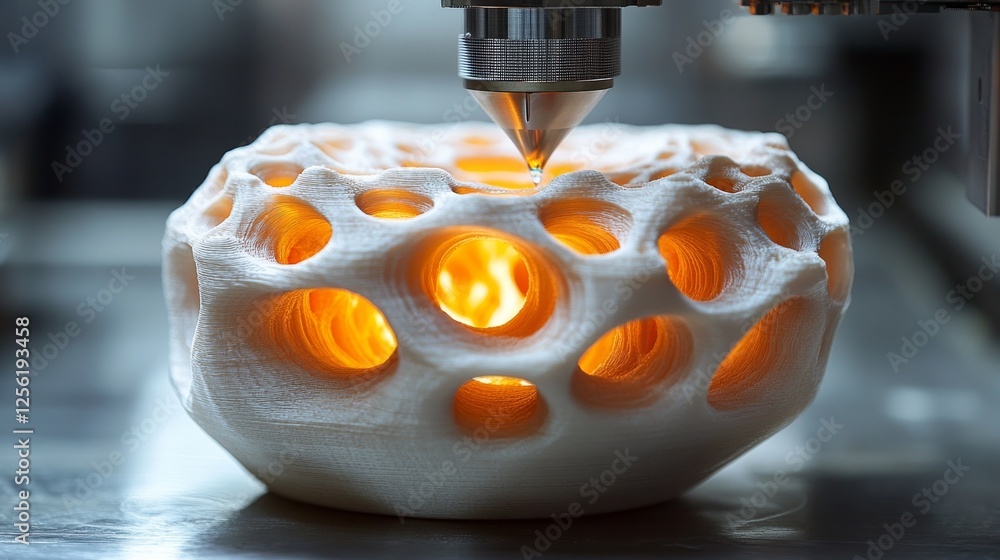 Aufkleber 3D Printing Innovation: Advanced Manufacturing of a Complex Hollow Structure with Integrated Illumination, Showcasing Cutting-Edge Technology and Design