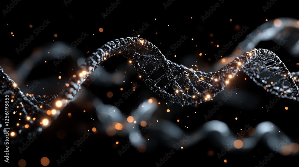 Aufkleber glowing human dna double helix enhanced by artificial intelligence. generative ai