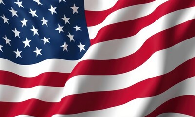 Waving American Flag Closeup Animation Displays Vibrant Colors and Stars Symbolizing the United States of America With Pride and Elegance