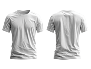 Plain white t shirt mockup, front and back view, suitable for design