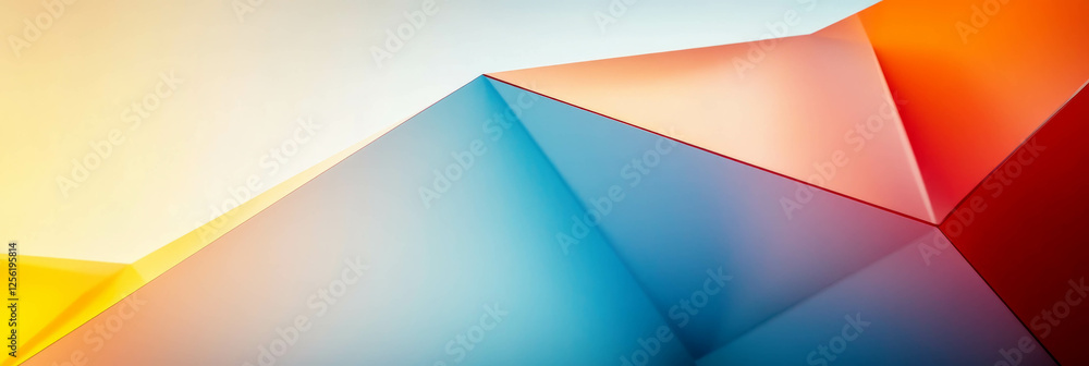 Poster sharp angles and vibrant colors create intense competition in abstract design
