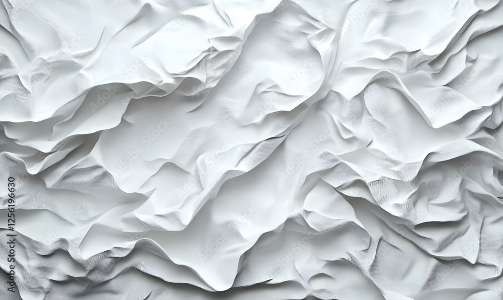Poster abstract white rippled cloth texture creating dynamic wave-like pattern and shadows