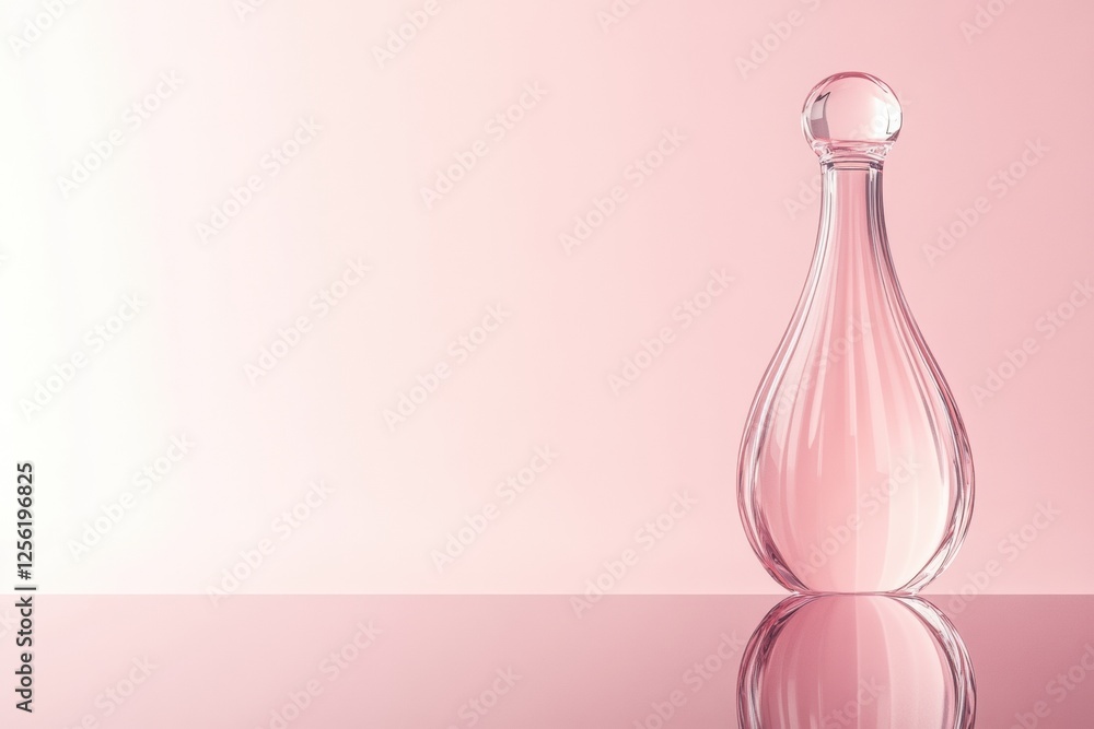Aufkleber sleek cosmetic bottle reflecting on surface with a clean pastel toned background. generative ai