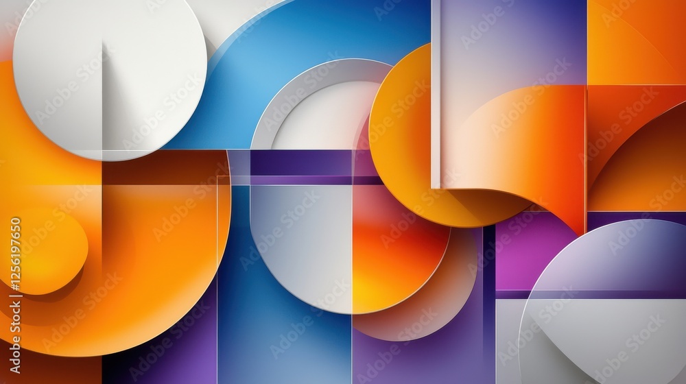 Poster a colorful abstract painting with a lot of different shapes and colors