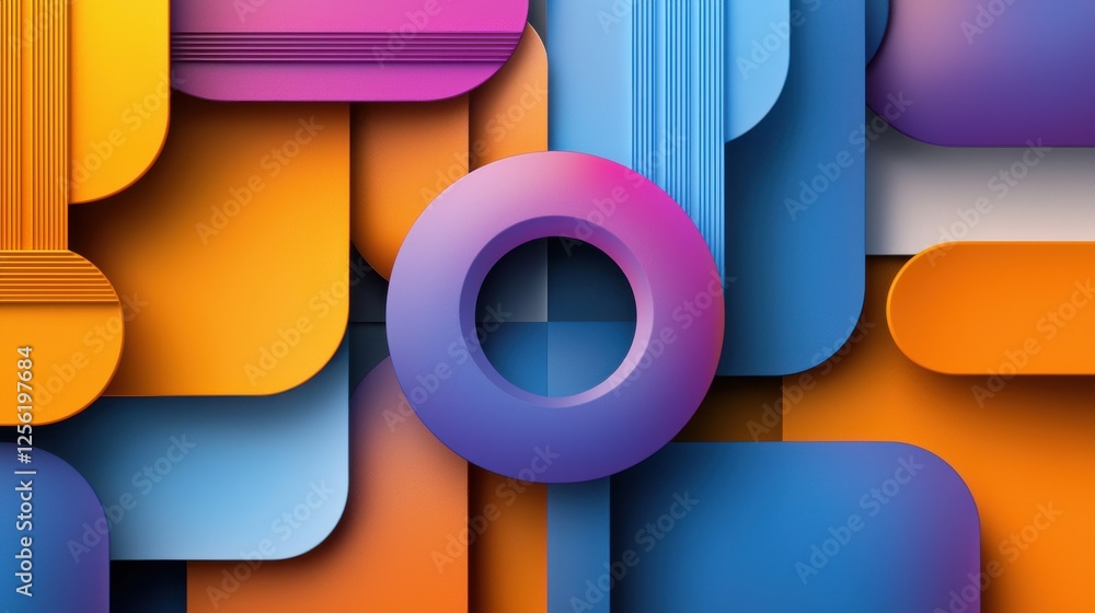 Poster A colorful abstract background with a purple circle in the middle