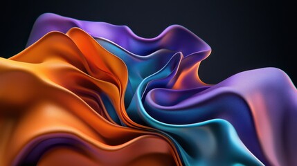 A colorful piece of fabric with a purple and orange stripe