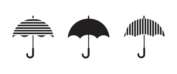 Umbrella vector silhouette on white background. Umbrella icon sign illustration design. umbrella in flat design style