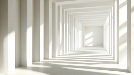 Fototapeta premium Sunlit White Corridor.