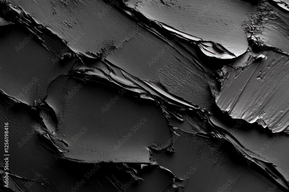 Poster abstract black texture with layered paint strokes and depth