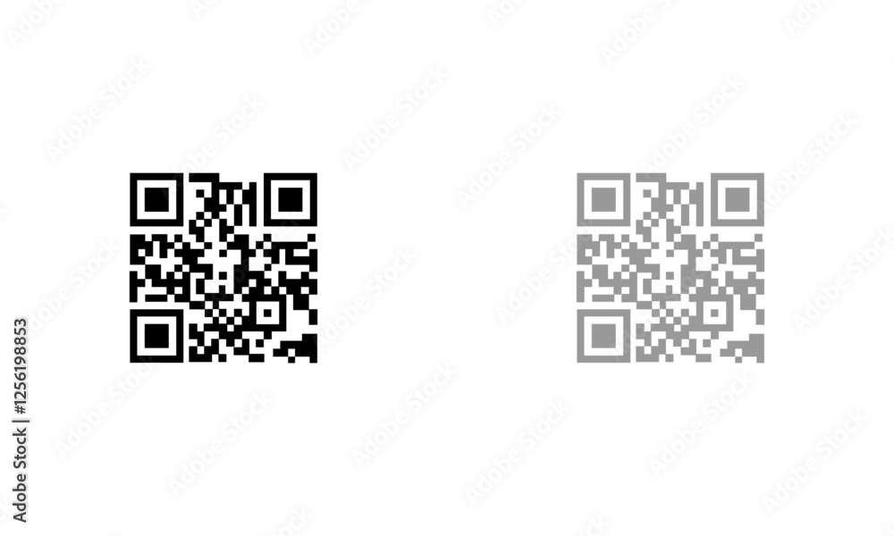 Fototapete qr code set. scan qr code icon. icon qr code black outline for website design and mobile. vector ill