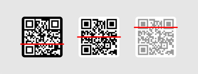 QR code set. Scan qr code icon. icon QR Code black outline for website design and mobile. Vector illustration on a white background