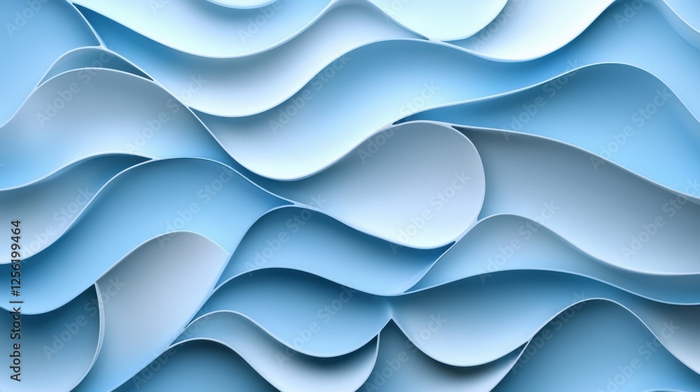 Poster the image is a blue and white wave pattern