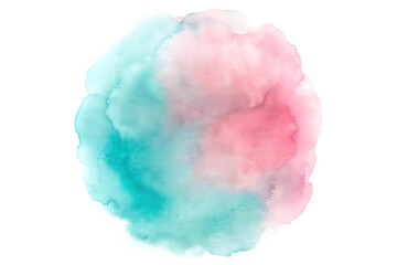 Fototapeta premium Abstract Circular Cloud-Like Formation with Pastel Watercolor Blend of Light Blue and Pink Hues Creating a Soft, Ethereal Effect