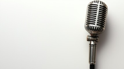 Fototapeta premium Vintage Microphone on White Background