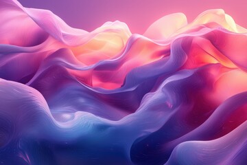 Fototapeta premium Glowing wavelike surface in gradient purples abstract art digital landscape vibrant environment artistic perspective