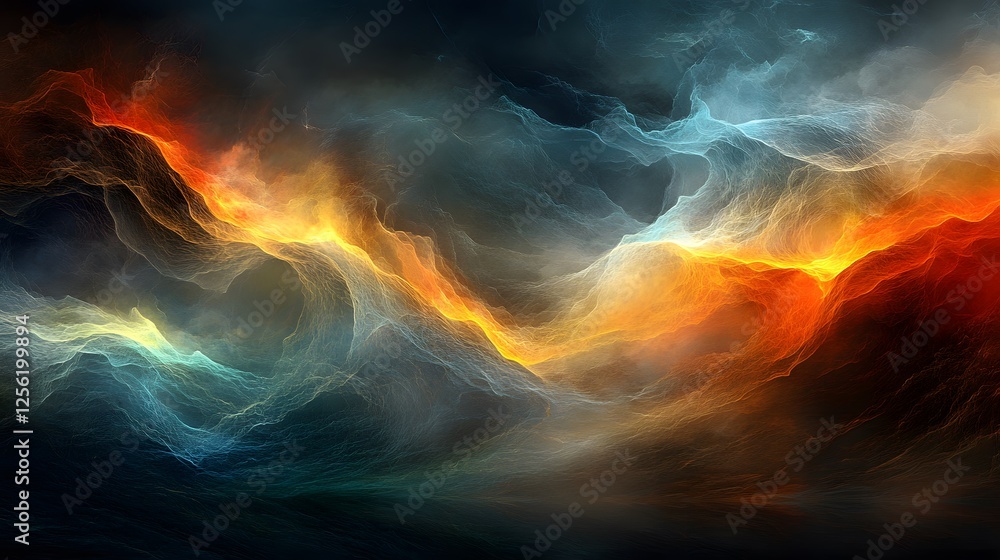 Poster colorful abstract background with vibrant swirling colors blending together in dynamic patterns and 