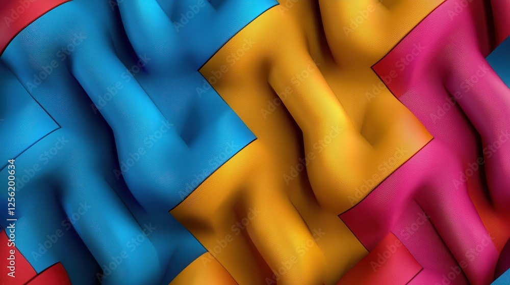 Poster A colorful flag with a zigzag pattern