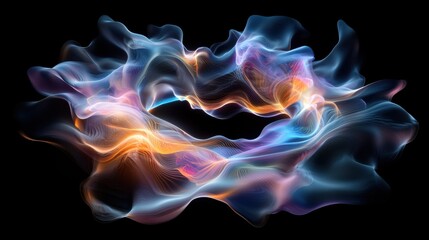 Fototapeta premium A colorful swirl of light and dark blue and orange