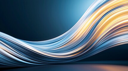 Abstract Blue and Gold Wave Background