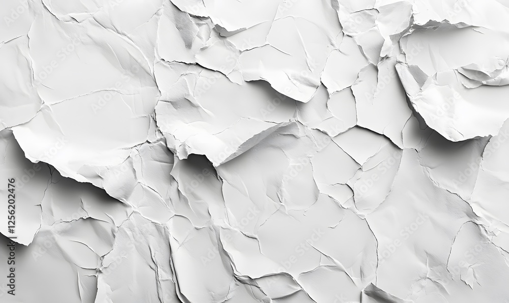 Poster textured abstract background with irregular shapes creating a white on white relief effect