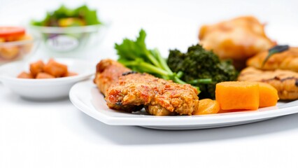 Delicious and Healthy Grilled Meat Meal with Vegetables