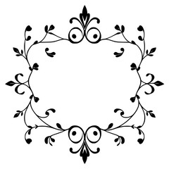 A stylized floral border adorned with leaves and swirls, creating a graceful, symmetrical frame.