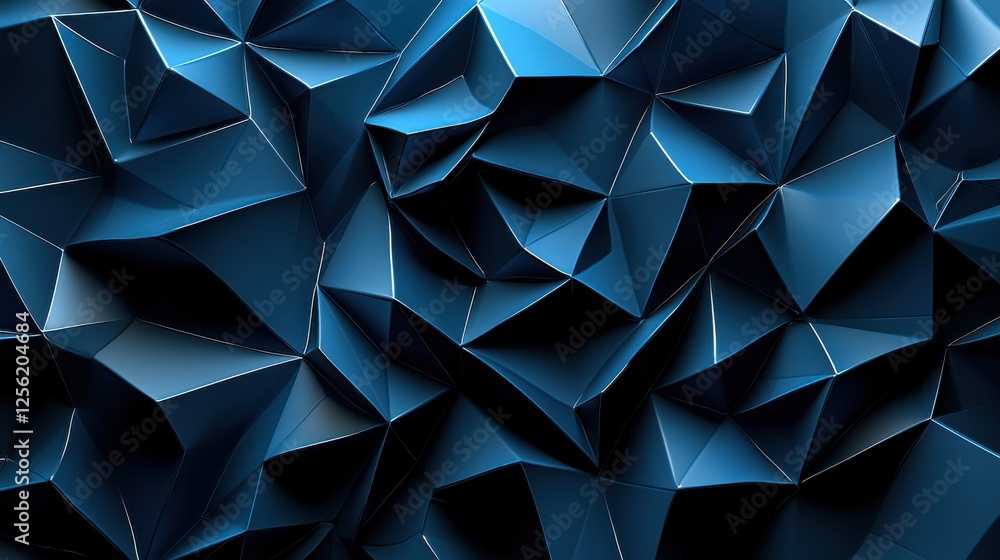 Poster a blue background with a lot of triangles