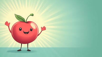 Bright cherry watercolor illustration, ideal for cookbook designs, food packaging, and fresh food product marketing. Style of vintage illustration.