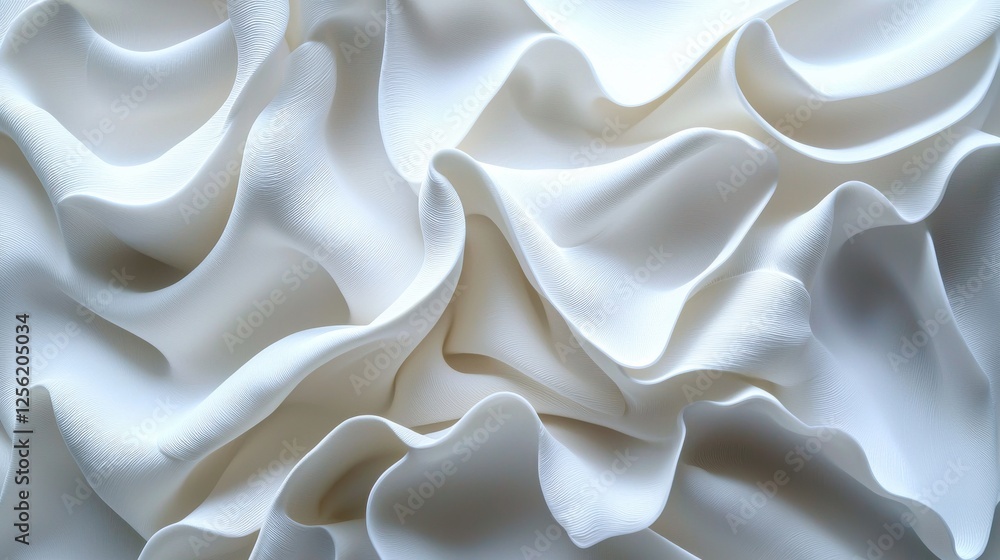 Poster the image is a close up of a white fabric with a lot of folds and wrinkles