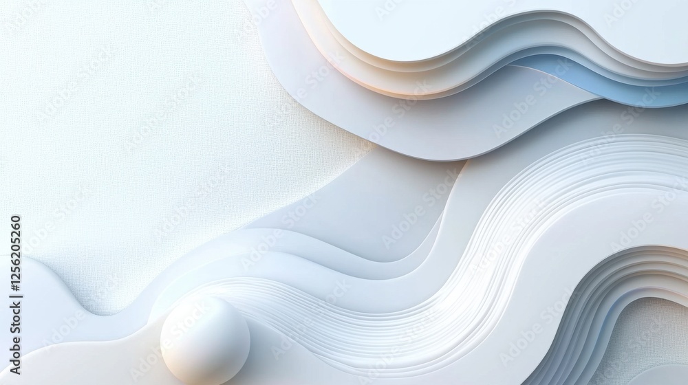 Aufkleber a white background with a wave and a white ball