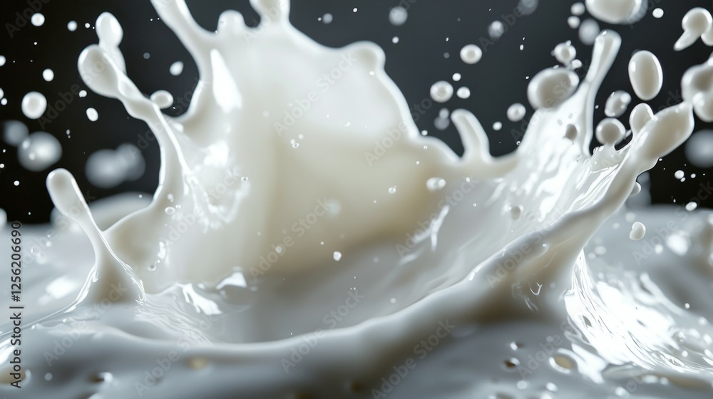 Poster dynamic milk splash creating captivating fluid art in motion