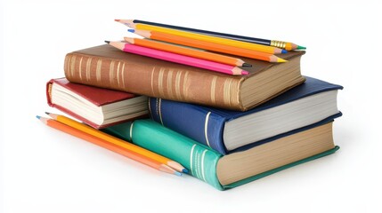 stack of books and pencils