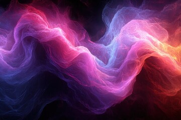 Obraz premium Radiant fractal patterns of dna helixes abstract digital art vibrant colors high fidelity surreal design