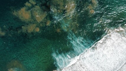 emerald water and waves 