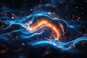 Dynamic neural network fusion with blockchain technology digital realm abstract art high fidelity futuristic concept