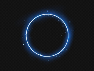 Glowing trail effect on transparent background. Modern magical magic circle with runes.Fire portal.Decor elements for a magic doctor, shaman, medium.