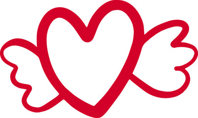 Red Heart icon vector. Calligraphic love heart sign.  for decoration Valentine Love Wedding
