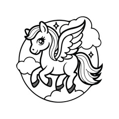 Naklejka premium A vector illustration of Pegasus flying.