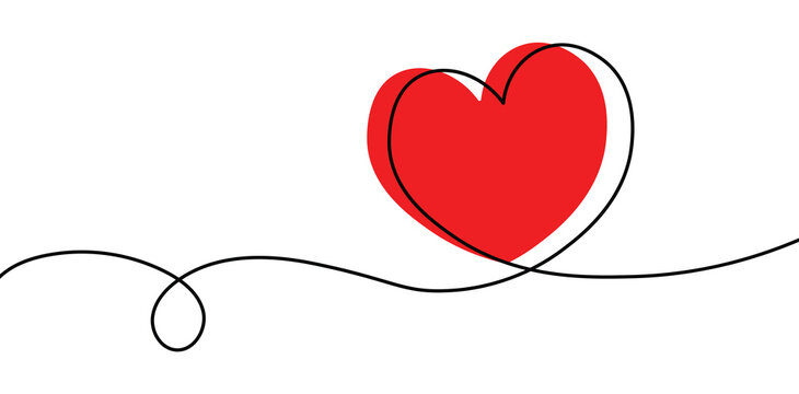 Naklejki heart shape line art. love continues line art vector eps10.