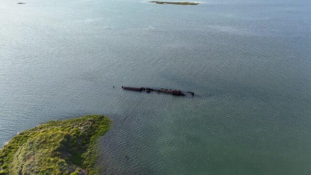 The wreckage of a WWI era German U-Boat UB 122 resting in Kent, England