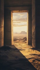 Weathered ancient stone ruins in a vast desert revealing secrets of a lost civilization