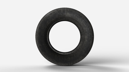 old tire on white backdrop