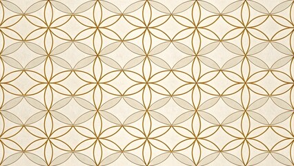 Fototapeta premium Elegant Islamic Floral Pattern. Minimalist Geometric Flowers. Abstract Floral Geometry.
