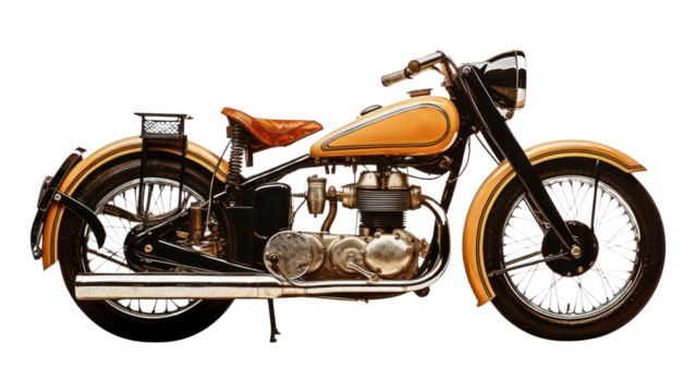PNG Classic motorcycle vehicle wheel transportation.