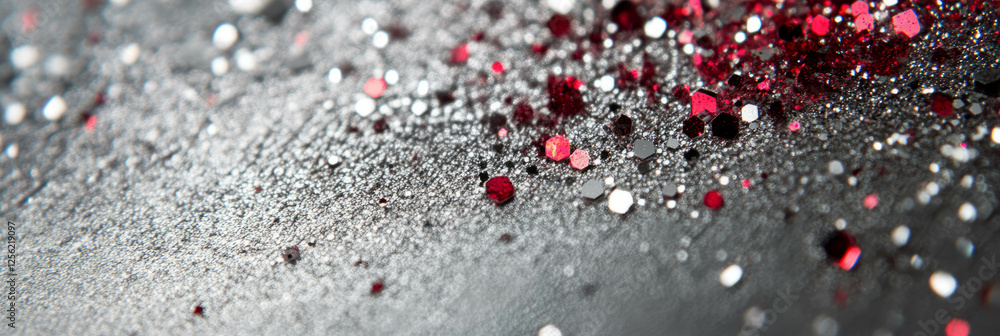 Poster ruby sparks glimmering on a silver textured surface creating a vibrant visual effect
