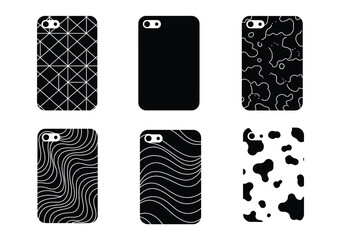 Fototapeta premium Smartphone case sets template vector illustration black and white design