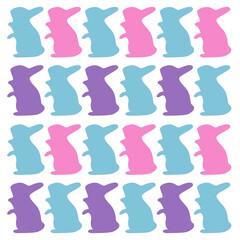 COLORFUL BUNNIES EASTER SPRING PATTERN TEXTURE BACKGROUND