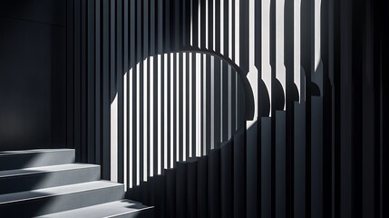 Modern stairs, light, shadow, interior, design